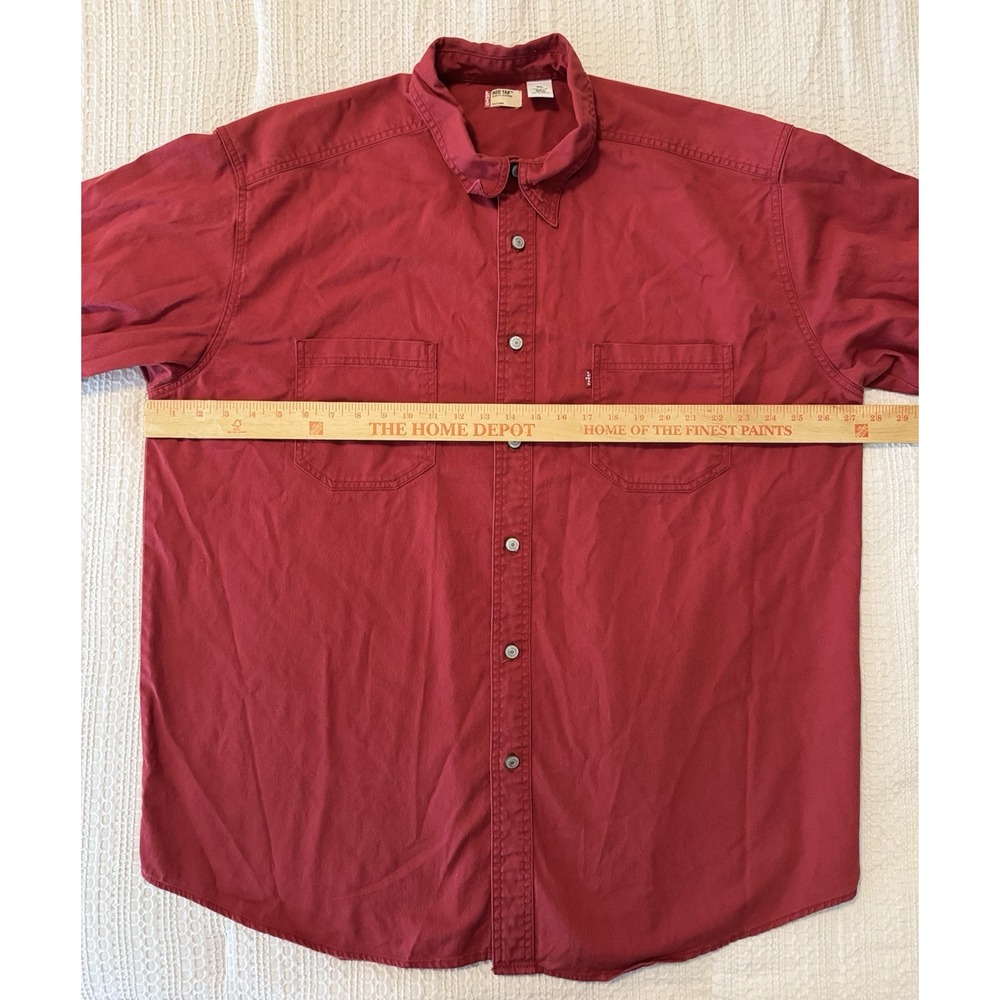 Vintage Levi's Denim Shirt Men's XL Red Loose Fit Long Sleeve Metal Buttons VTG - Picture 4 of 9